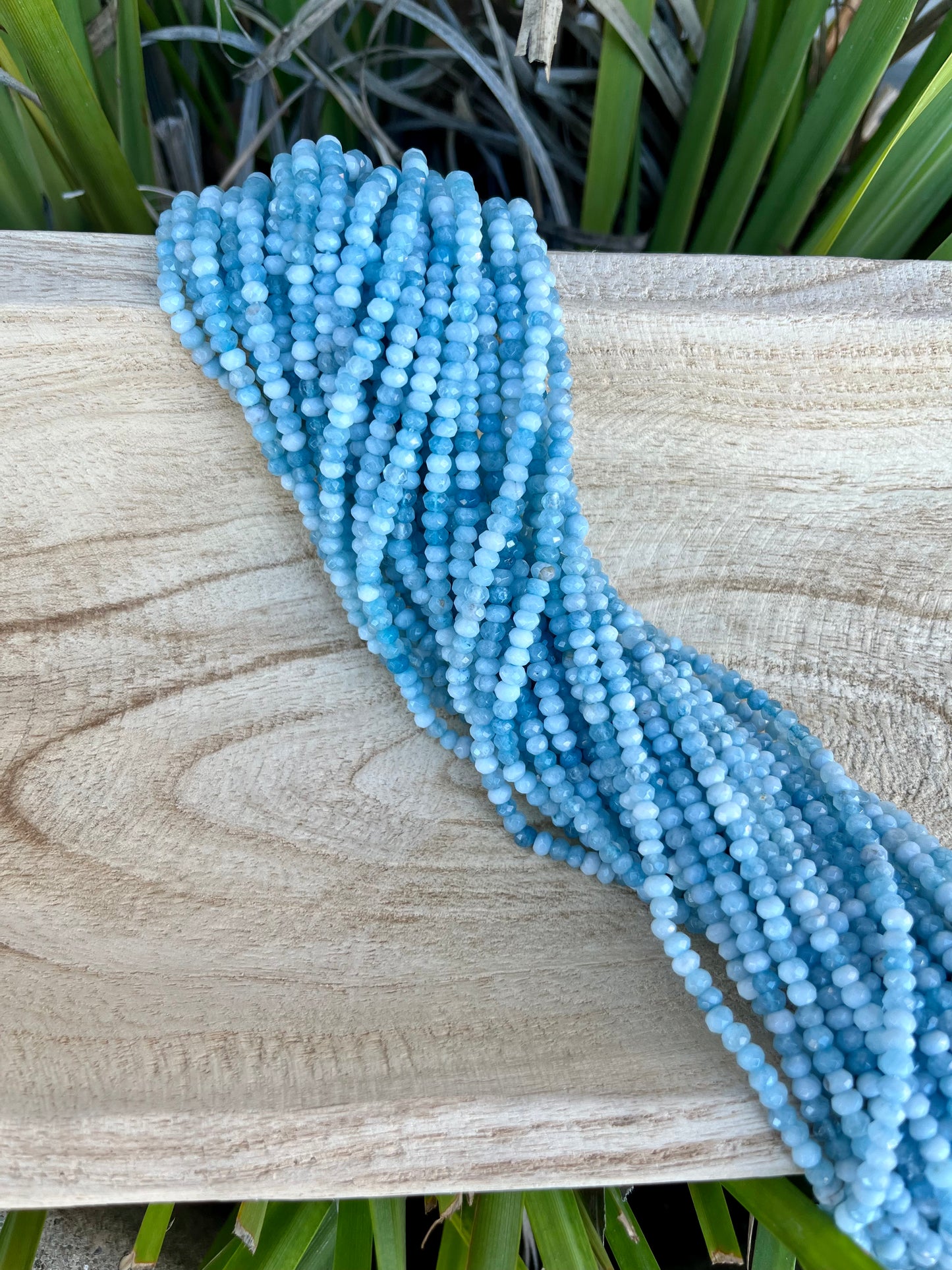 Glacier Blue Agate Rondelle