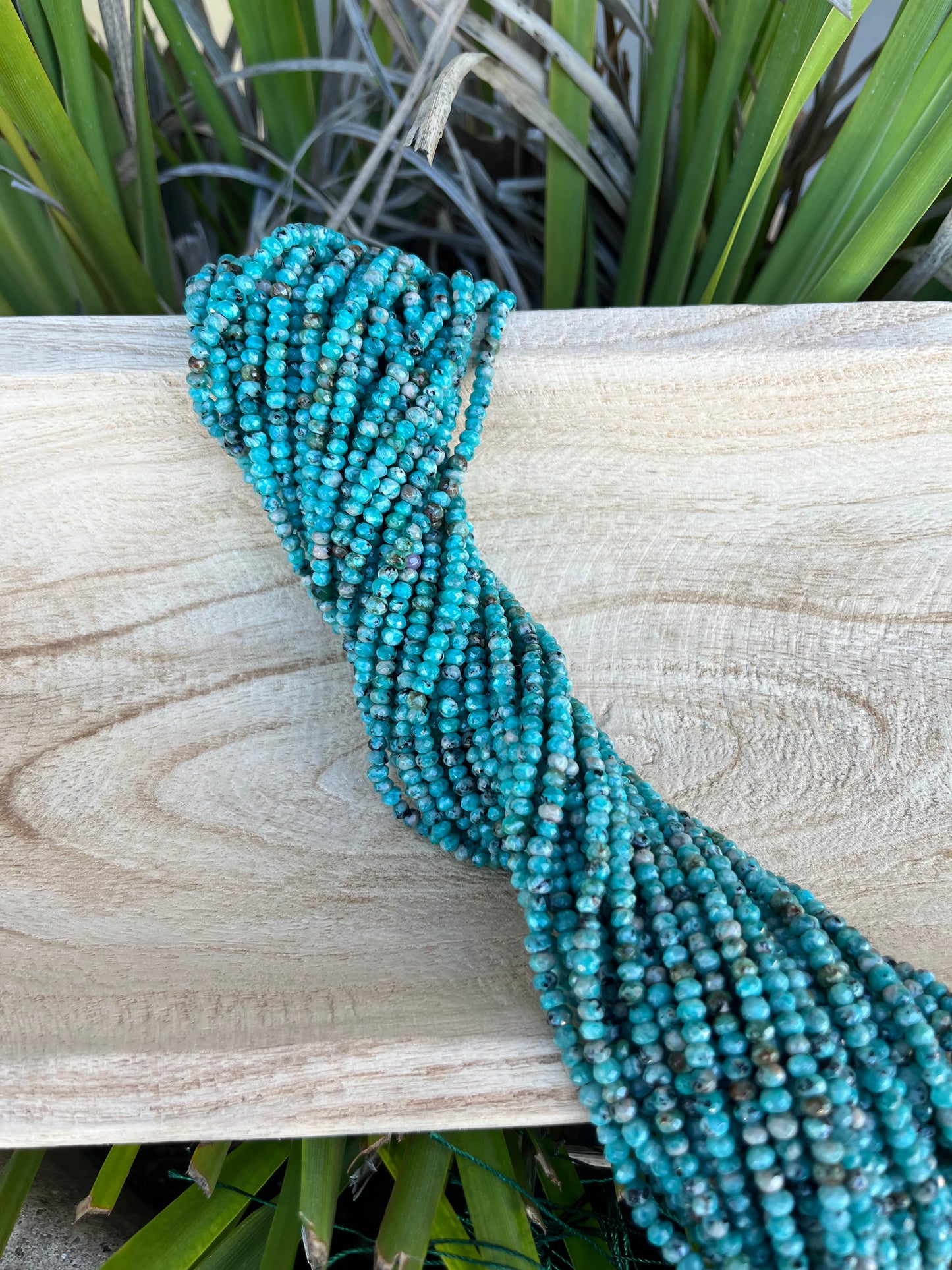 Dark Turquoise Agate Rondelle