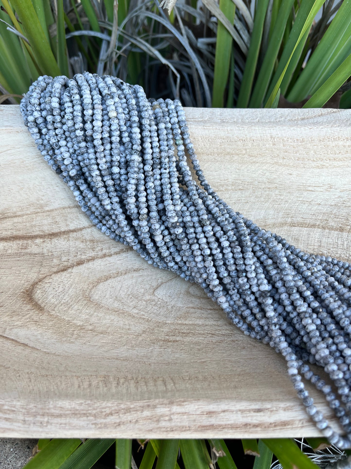 Black Frost Agate Rondelle