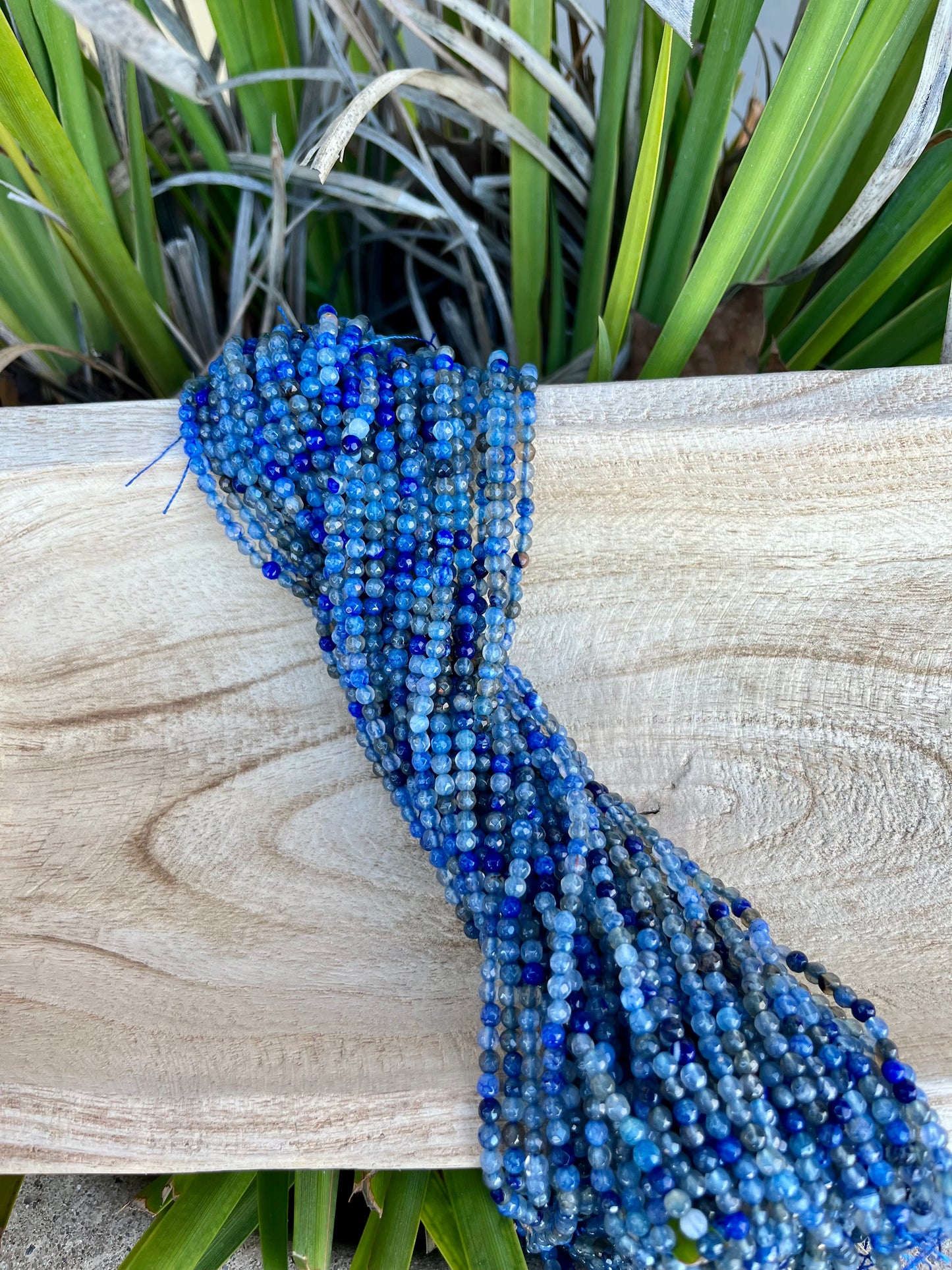 Blueberry Bliss Faceted Round Agate Beads