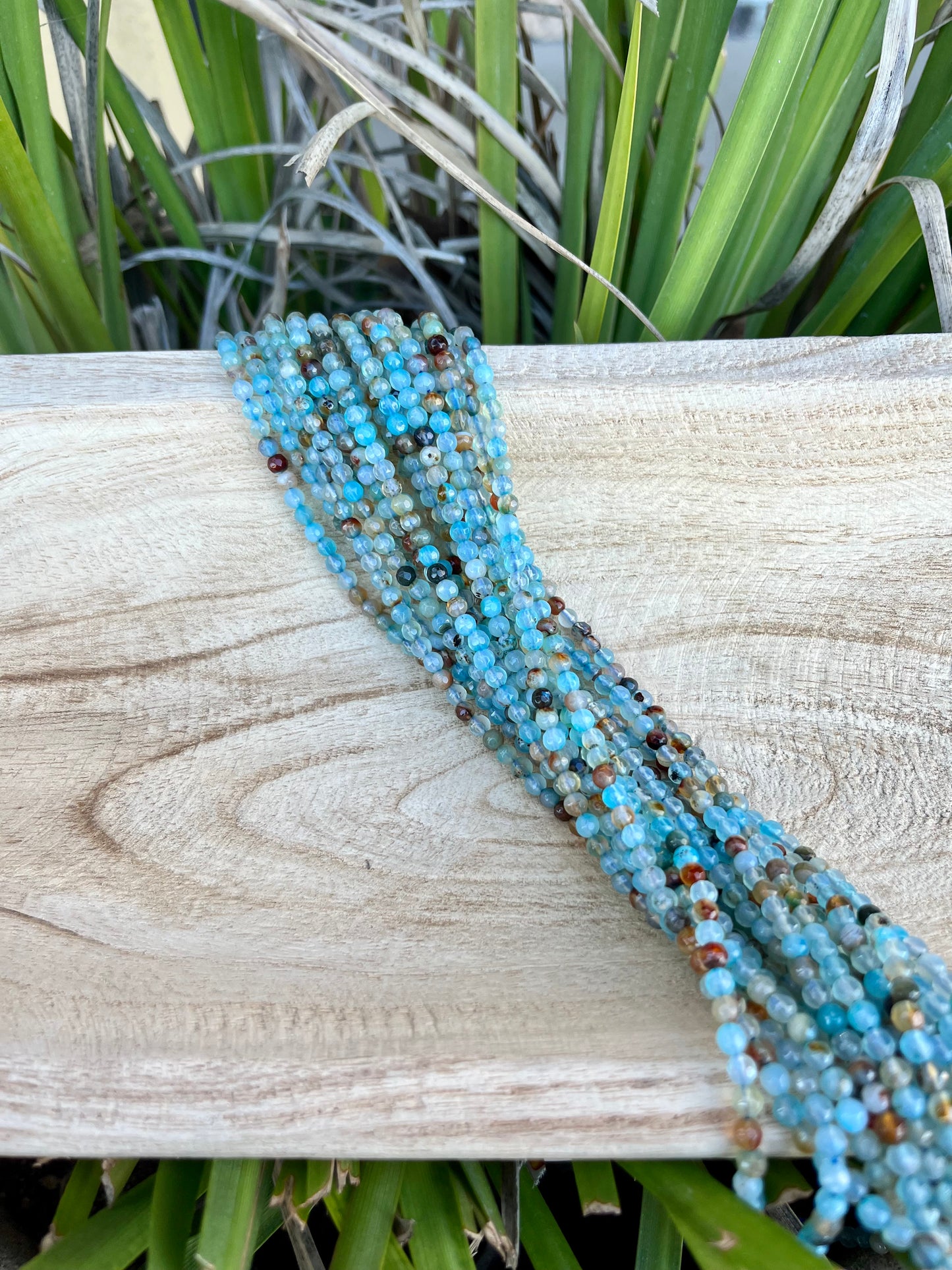 Sand & Sea Faceted Round Agate Beads