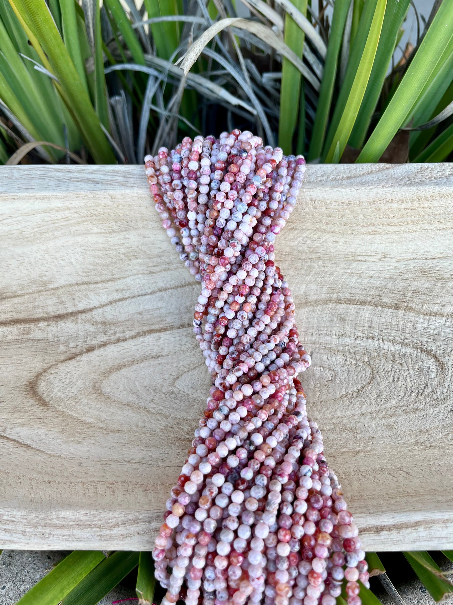 Cherry Stone Round Faceted Agate Beads