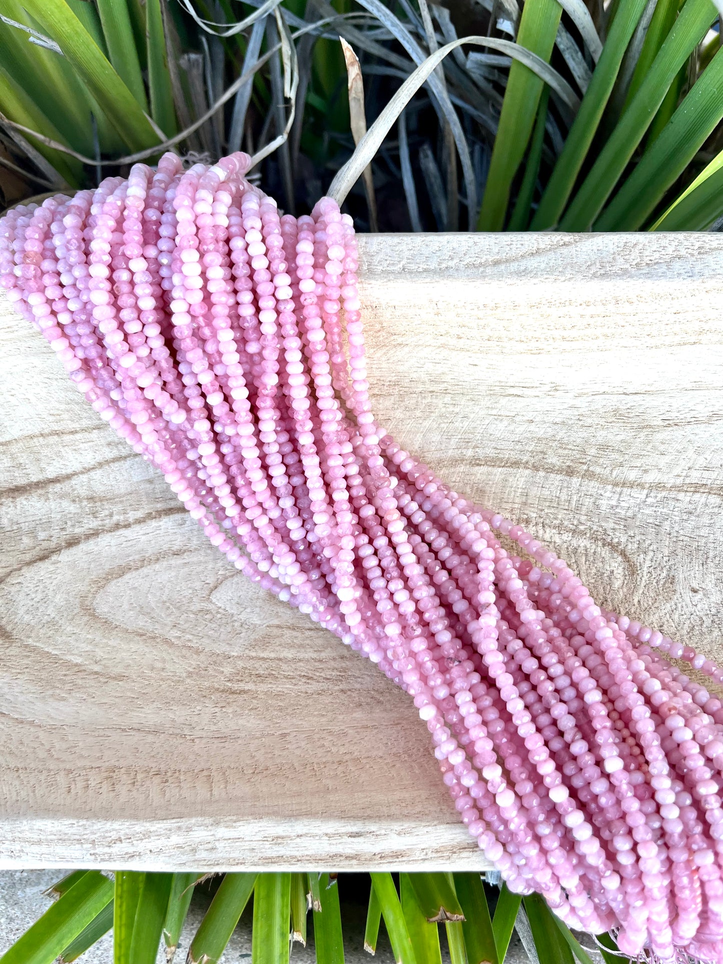 Strawberries & Cream Agate Rondelles